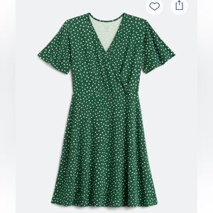 NWT Green Polka Dot Wrap Dress